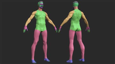 Full Male Body Topology And Uv Flippednormals