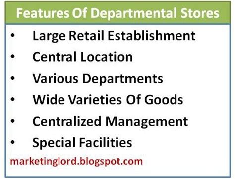 Features Of Departmental Store Business Marketing