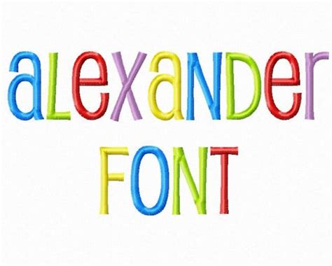 Alexander Machine Embroidery Font Monogram Alphabet 3 Sizes