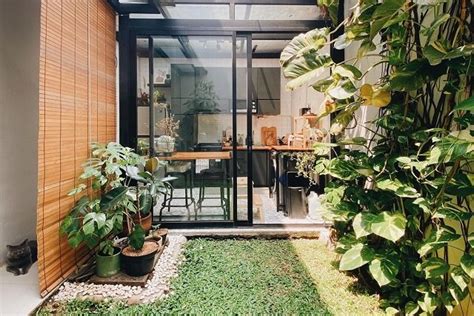 ide taman  rumah dekat dapur  minimalis  inspiratif