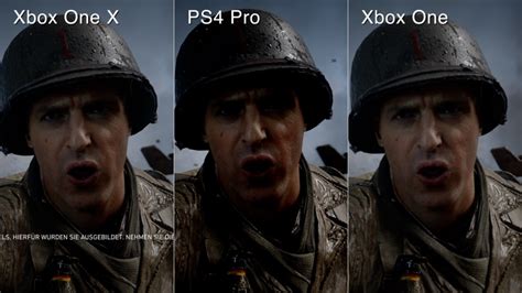 Xbox One X Vs Ps4 Pro Mit Call Of Duty Ww2 In 4k Video