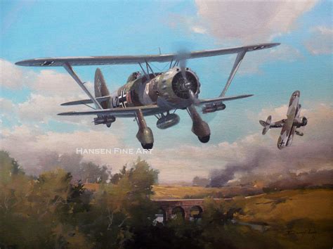 Henschel Hs123 Dive Bomber Luftwaffe Aviation Art Limited Edition