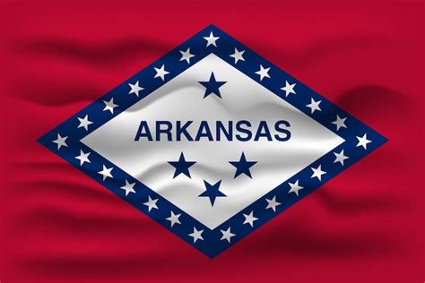 Premium Vector Waving Flag Of The Arkansas State Vector Illustration