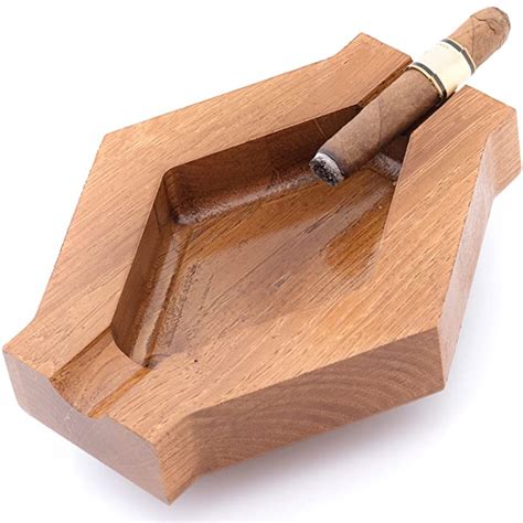 Buy Rogoz Wood Cigar Ashtray For Men Durable Solid Slot Cigar Holder Large Heavy Outdoor