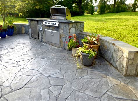 Stamped Concrete Outdoor Kitchen Designs By Greystone Masonry Outdoor
