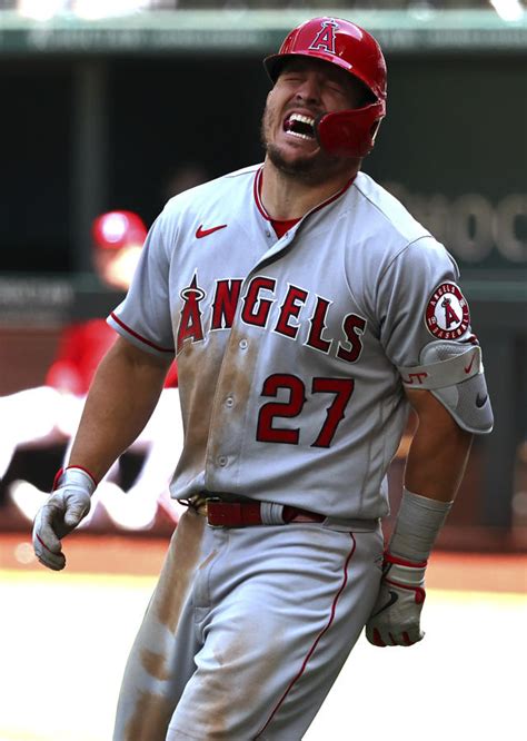 Angels Trout Plunked In Win Over Texas X Rays Negative