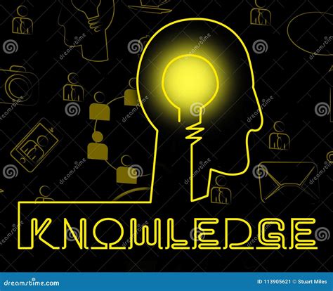 Knowledge Brain Show Know How And Wisdom Stock Illustration