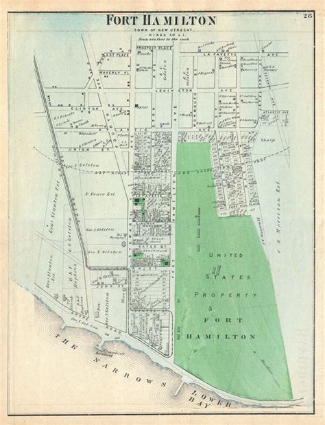 Fort Hamilton Town Of New Utrecht Kings Co Li Geographicus Rare
