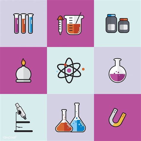Illustration Of Chemistry Laboratory Instruments Set Free Image By