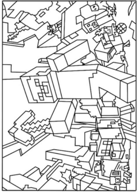 kleurplaten en zo » Kleurplaat van Minecraft
