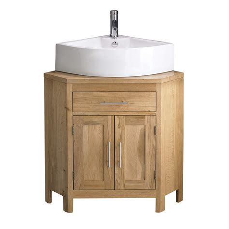 Clickbasin Alta 900mm Solid Oak Double Door Bathroom Vanity Unit