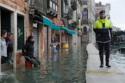 Exceptional High Tide Inundates Venice For Third Time In A Week As