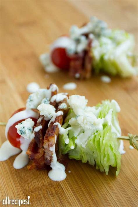4 strips cooked bacon, cut in half. Wedge Salad on a Stick | "Wow factor here, these were the ...