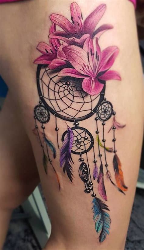 dream catcher tattoo ideas feather tattoos trendy tattoos dreamcatcher tattoo thigh