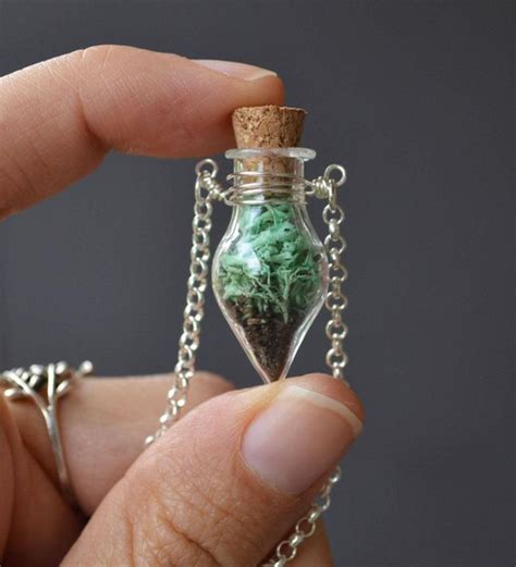 Moss Necklace Spring Jewelry Glass Terrarium Necklace Miniature
