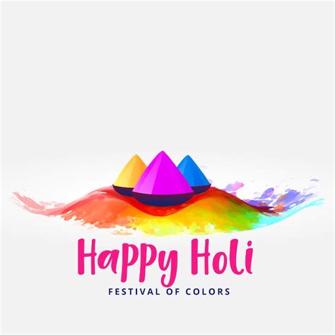 Happy Holi Colors Elements Festival Card Greeting Design Premium Vector