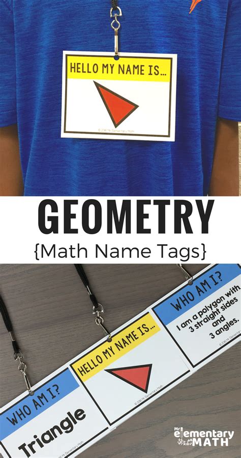 Use Geometry Math Name Tags To Teach And Review 2d And 3d Shape Attributes Comparing Shapes
