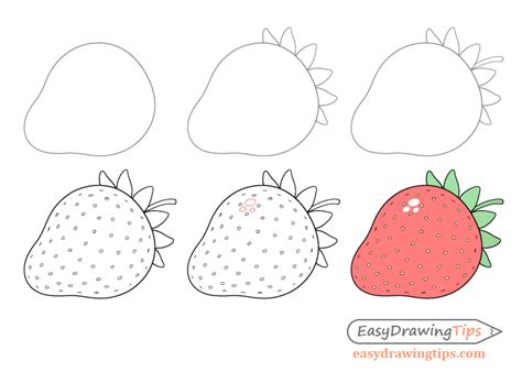 How To Draw A Strawberry Step By Step Easydrawingtips