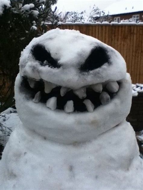 scary snowman snow sculptures snowman snow fun