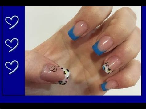 Set de 12 pigmentos neon para manicure de uñas acrilicas. Diseño uñas acrílicas azules y animal print de colores ...