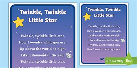 Twinkle Twinkle Little Star Poster Teacher Made Twinkl