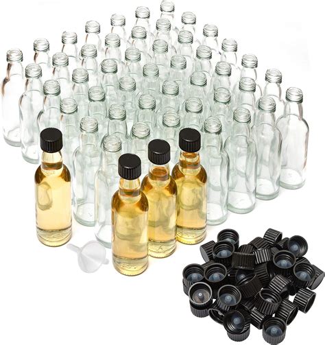 50ml Miniature Glass Spirit Bottle With Screw Top Black Pack Of 50