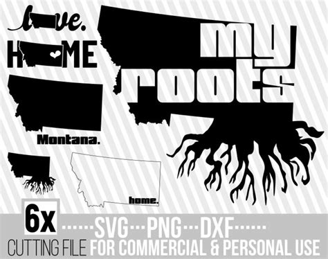 6x Montana State Bundle Svg My Roots Svg Montana Vector State Svg