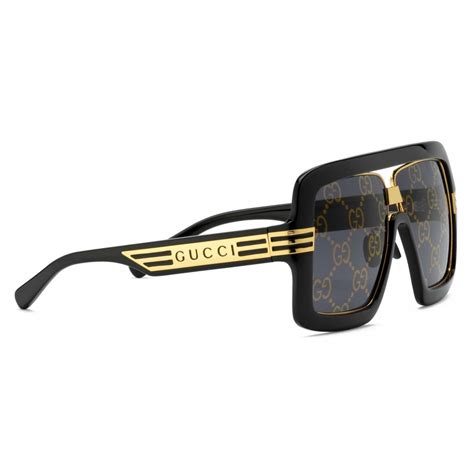 gucci square sunglasses with gg lens black grey gucci eyewear avvenice