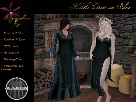 Second Life Marketplace The Ironflower Kirtle Dress In Blue