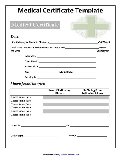 Medical Certificate Template Pdfsimpli