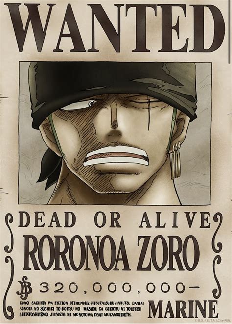 An Old Wanted Poster With The Character Rorona Zoroo In Black And White