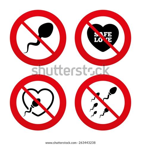 No Ban Stop Signs Sperm Icons Stock Vector Royalty Free 263443238 Shutterstock