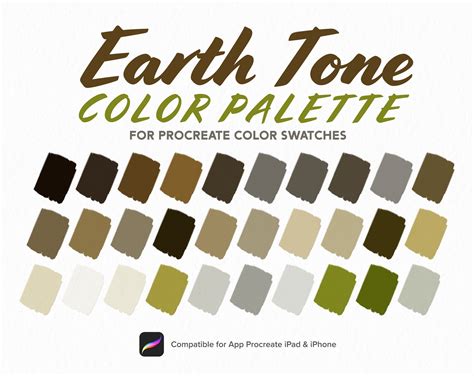 Earth Tone Color Palette Nature Color Sky Color Procreate Etsy