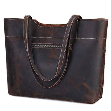 S Zone Vintage Genuine Leather Tote Bag For Women Large Handbag