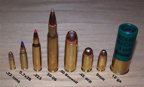 Left To Right 22 57x28mm 223 30 06 50 Beowulf 45 Acp 9x19mm