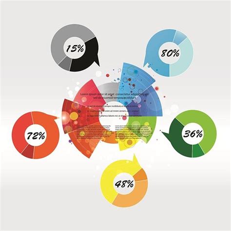 Vector Abstract Shiny Colorful Call Out Pie Chart Infographics