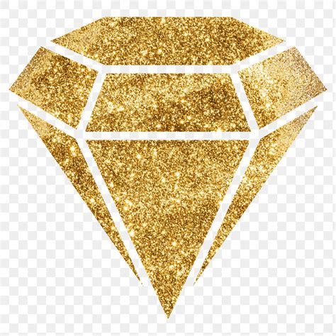 Glitter Png Gold Diamond Symbol Premium Png Sticker Rawpixel