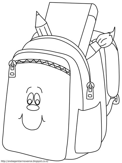 Sketsa pembuli di sekolah sk merchang. Gambar Mewarnai Tas Sekolah Untuk Anak PAUD dan TK