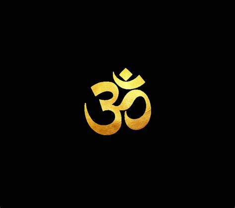 Download Om Gold Black Writing Wallpaper