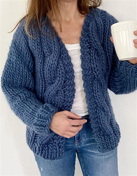 Bulky Cable Cardigan Knitting Pattern By Vanessa Cayton Cable