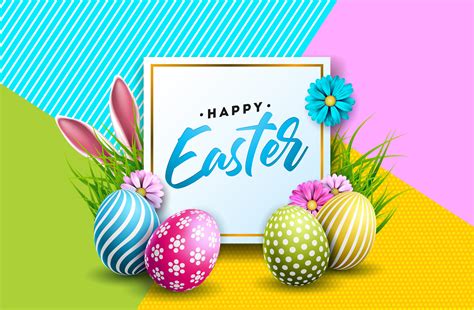 Illustration Of Happy Easter Holiday With Painted Egg 346403 Vector Art