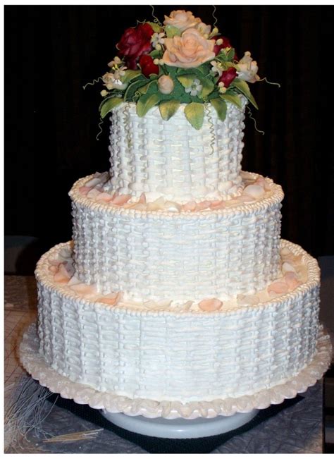 Simple Basket Weave Round Wedding Cakes Wedding Cakes Wedding Cake