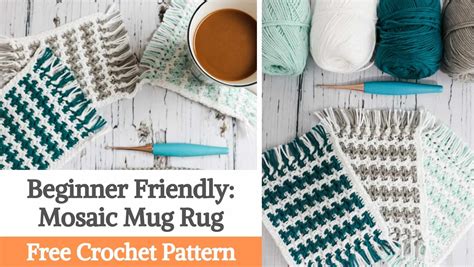 Beginner Friendly Mosaic Mug Rug Free Crochet Pattern