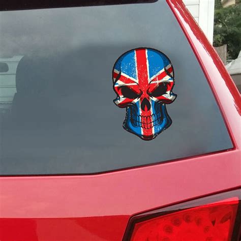 Personalized Skull Of The British Flag Sticker Funny Pvc Car Stickers