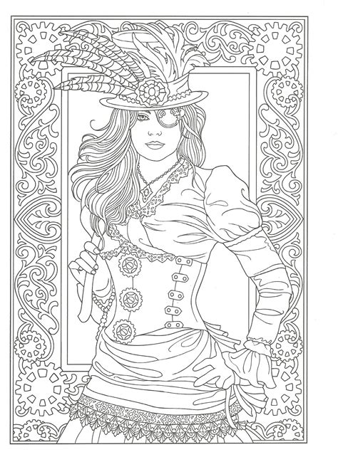 Pin On Steampunk Style Adult Coloring