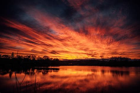 Wallpaper Lake Sunset Dusk Dark Landscape Hd Widescreen High