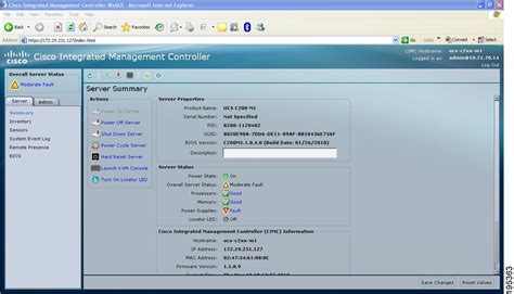 Cisco Ucs C Series Servers Integrated Management Controller Gui