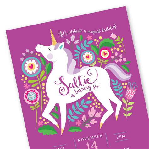 Maybe you would like to learn more about one of these? Unicorn Invitation Printable Customized text DIY | Etsy ...