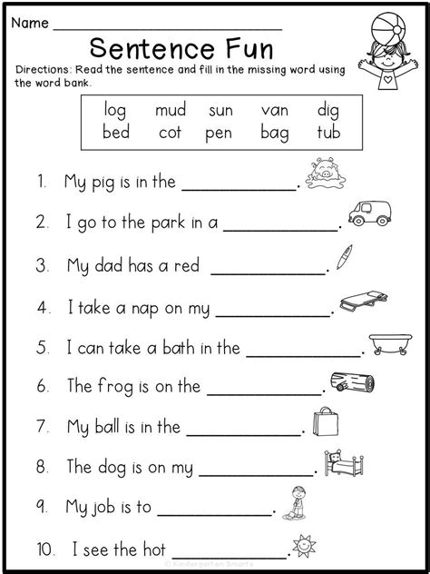 Language Arts Worksheets For Kindergarten Language Arts Worksheets By