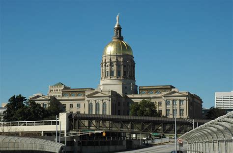 The Georgia State Capitol In Atlanta With The Distinctive Gold Dome